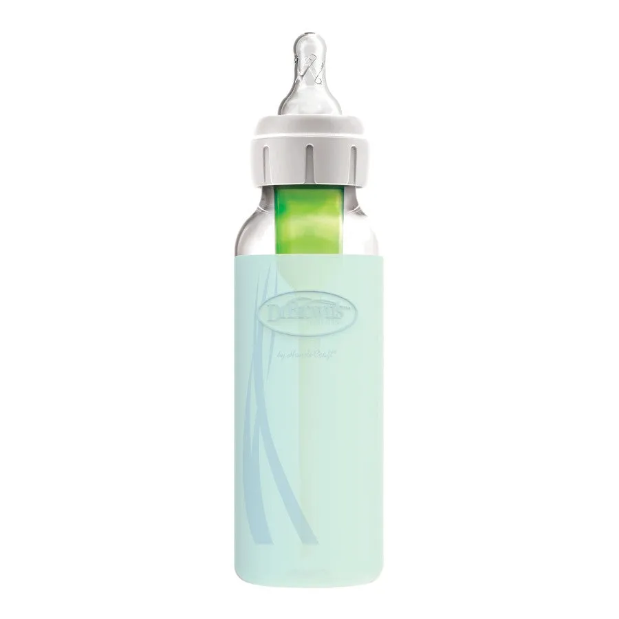 Dr.Brown's Silicone sleeve (protector),for narrow neck baby glass feeding bottle - 250ml, Mint green