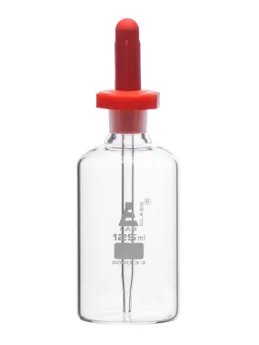 Dropping Bottle, 125ml (4.2oz) - Eye Dropper Pipette - Borosilicate 3.3 Glass