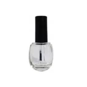 Empty Glass Polish Bottle 0.5oz - No Label (Oval)