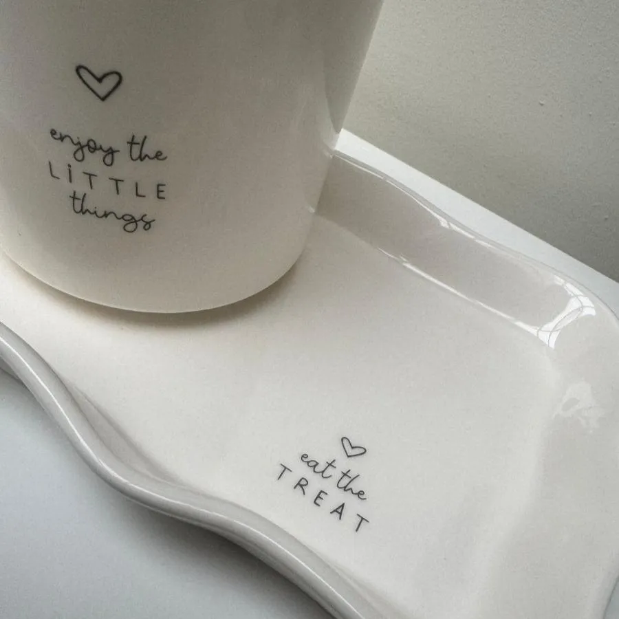 Enjoy the little things Mug & Tray Set | Coffee Cup | Drinkware | Luxury Gifts Ceramic Tumbler