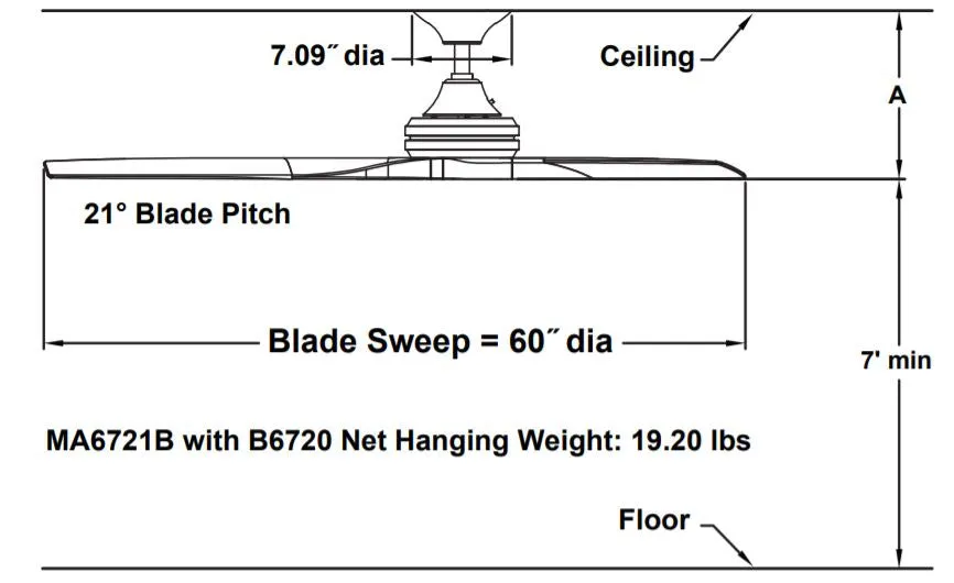 Fanimation MA6721B Spitfire 60" Indoor/Outdoor Ceiling Fan