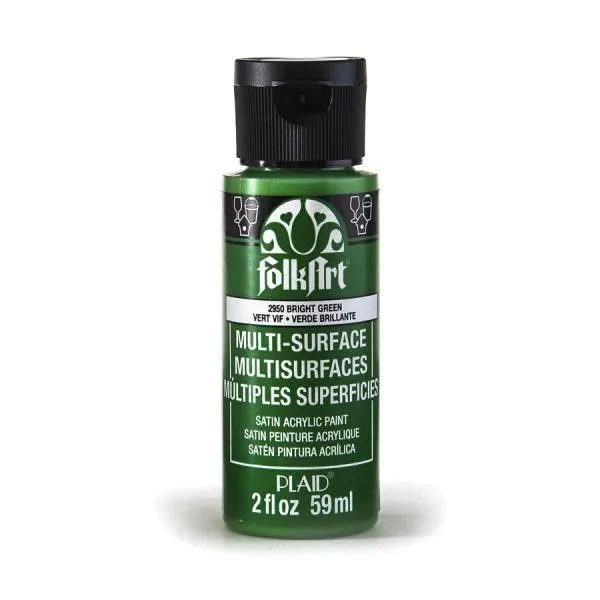 FolkArt Multi Surface Satin Acrylic Paint 2oz - Bright Green