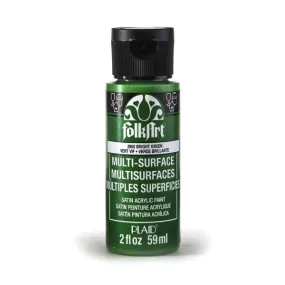 FolkArt Multi Surface Satin Acrylic Paint 2oz - Bright Green