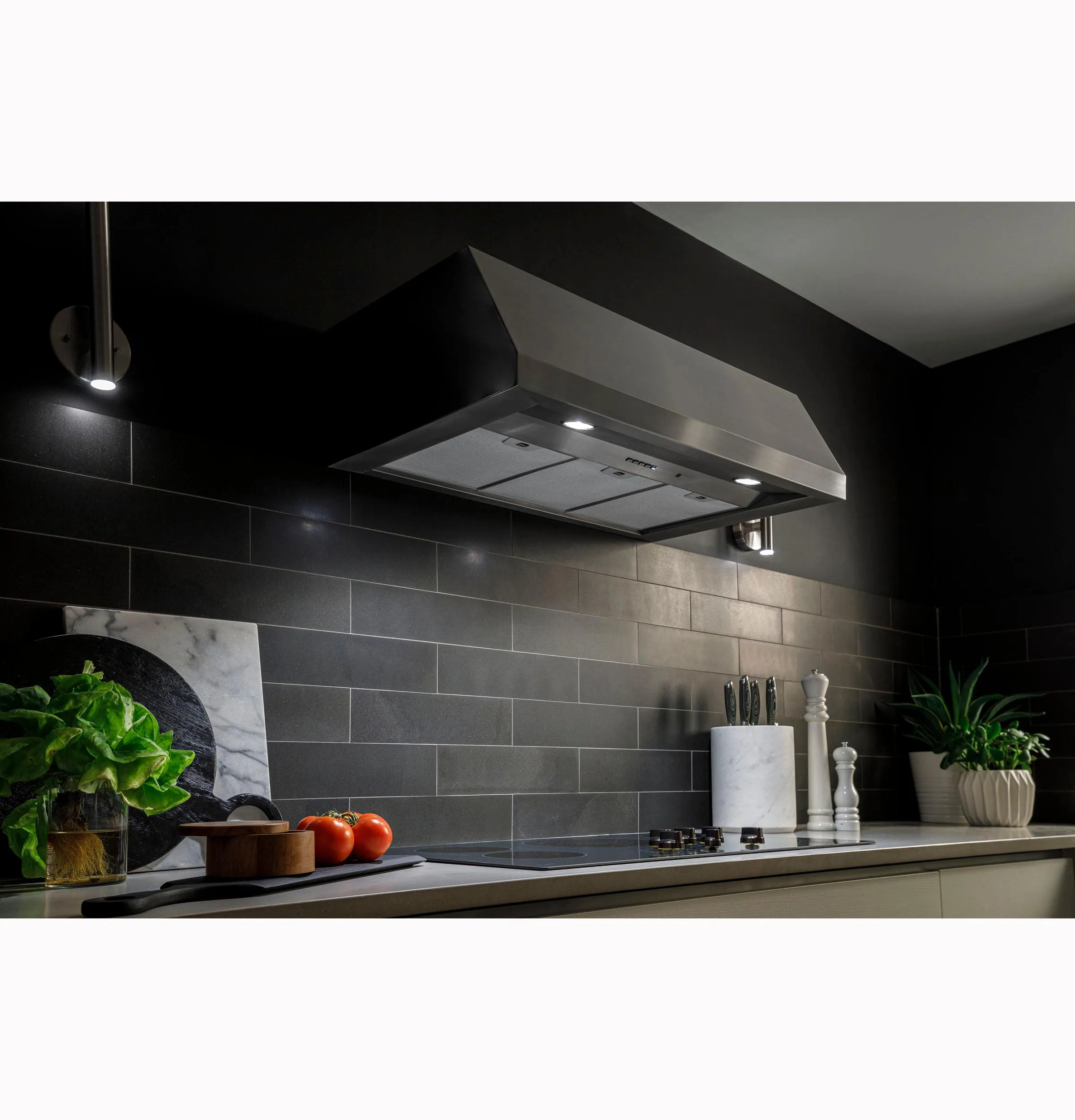 Ge Appliances UVW8364SPSS 36" Designer Wall Mount Hood w/ Dimmable LED Lighting