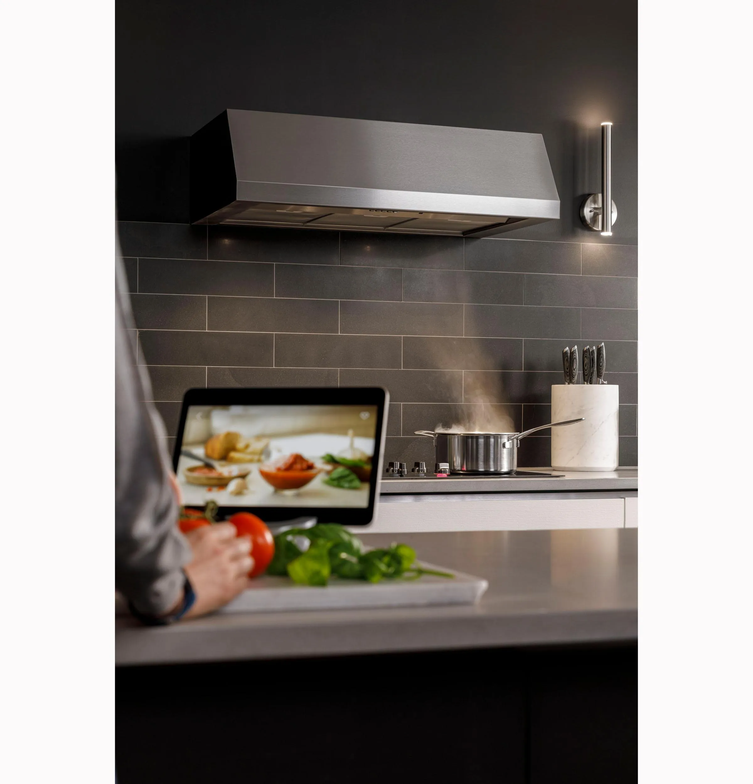 Ge Appliances UVW8364SPSS 36" Designer Wall Mount Hood w/ Dimmable LED Lighting