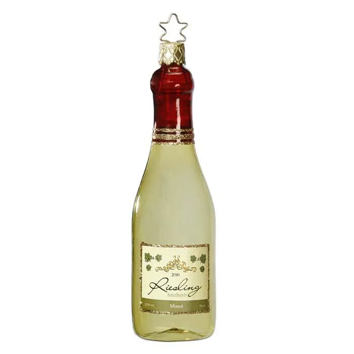 German Riesling Wine Bottle Christmas Ornament Inge-Glas 1-093-13