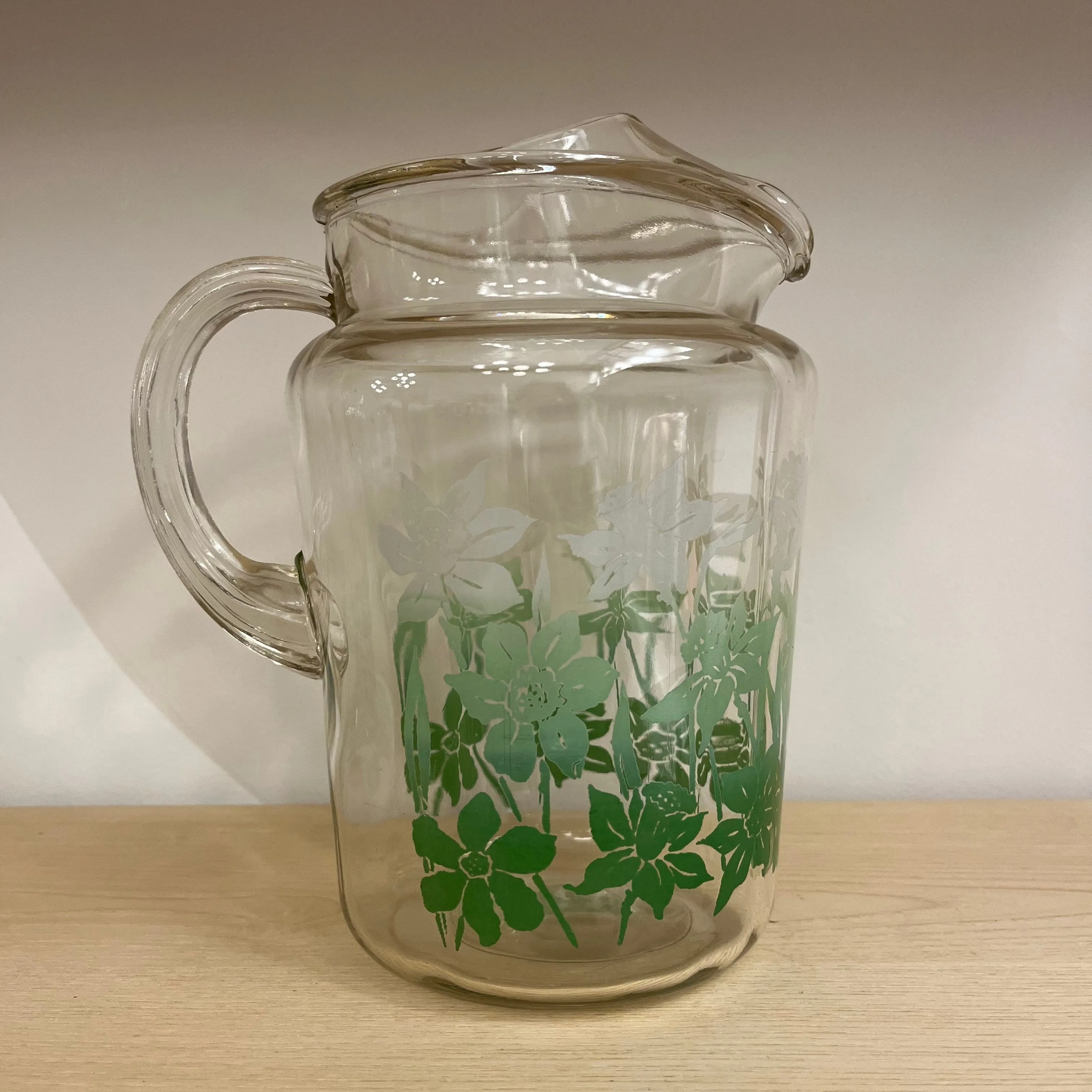 Green Floral Cup & Carafe