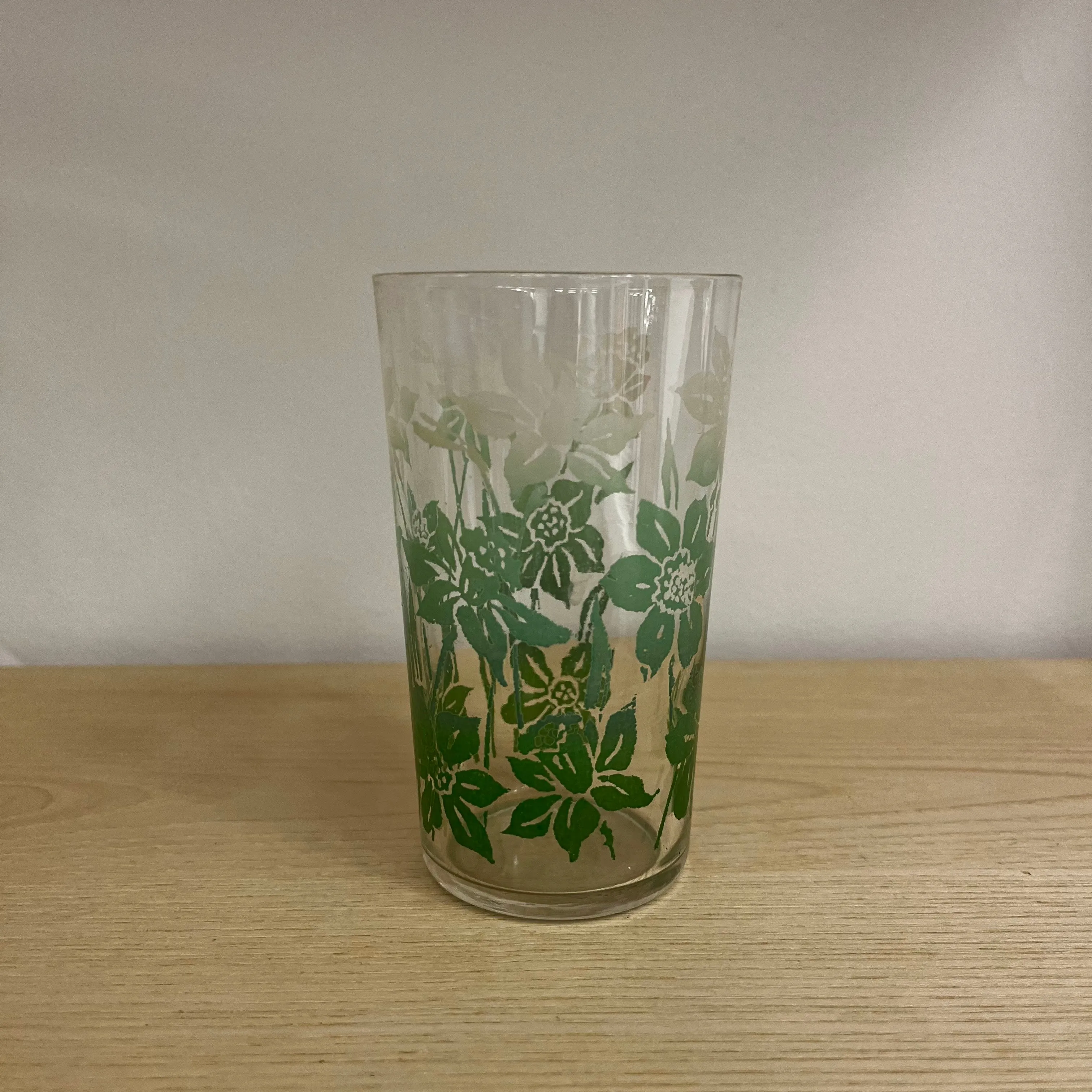 Green Floral Cup & Carafe