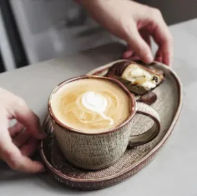 Handcrafted Japanese Pottery Clay Coffee Set