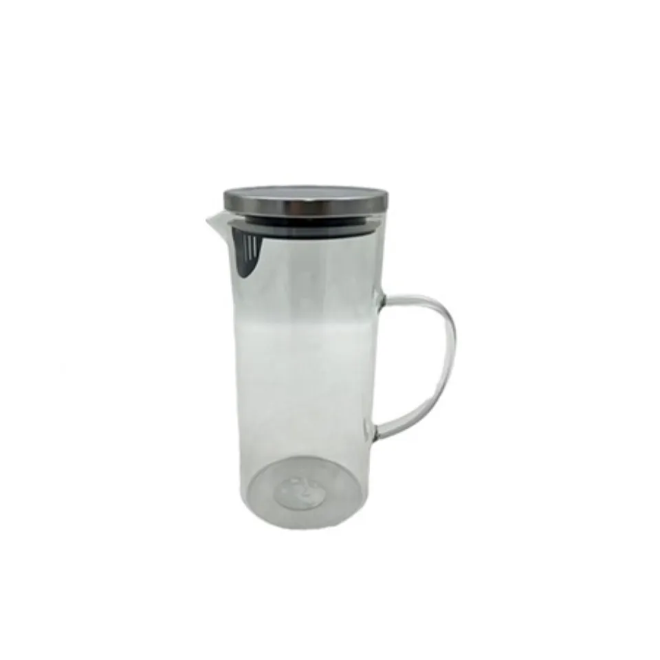 Heat Resistant Glass Pot with Stainless Cap 1.3L