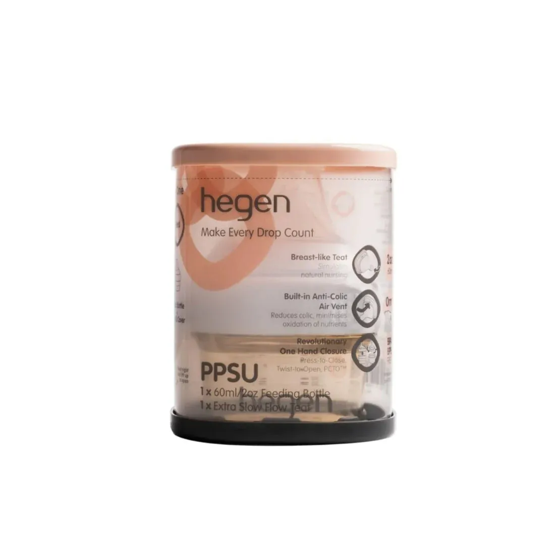 Hegen PCTO™ 60ml Feeding Bottle PPSU with Extra Slow Flow Teat (0 months)