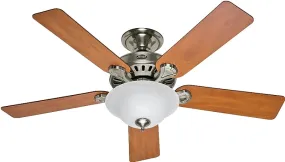 Hunter 53249/28723 Ceiling Fan, 5-Blade, Blackened Rosewood/Chestnut Blade, 52 in Sweep, 3-Speed, With Lights: Yes :EA: QUANTITY: 1