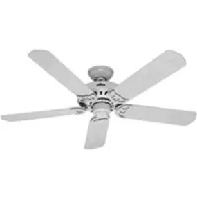 Hunter Bridgeport Series 53125 Ceiling Fan, 5-Blade, White Blade, 52 in Sweep, Plastic Blade, 3-Speed :EA: QUANTITY: 1