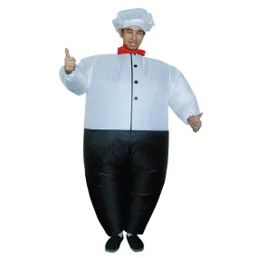 Inflatable Kitchen Cooking Chef Costume Blow Up Suit Fancy Dress