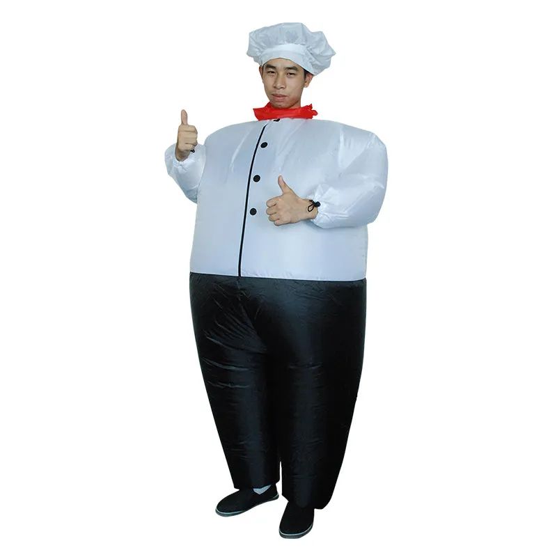 Inflatable Kitchen Cooking Chef Costume Blow Up Suit Fancy Dress