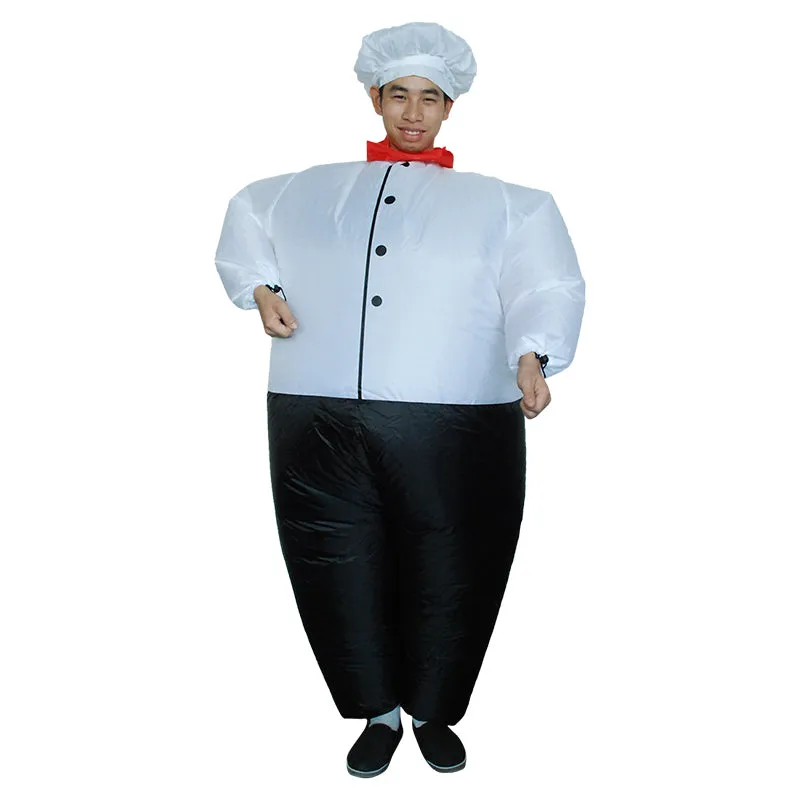 Inflatable Kitchen Cooking Chef Costume Blow Up Suit Fancy Dress