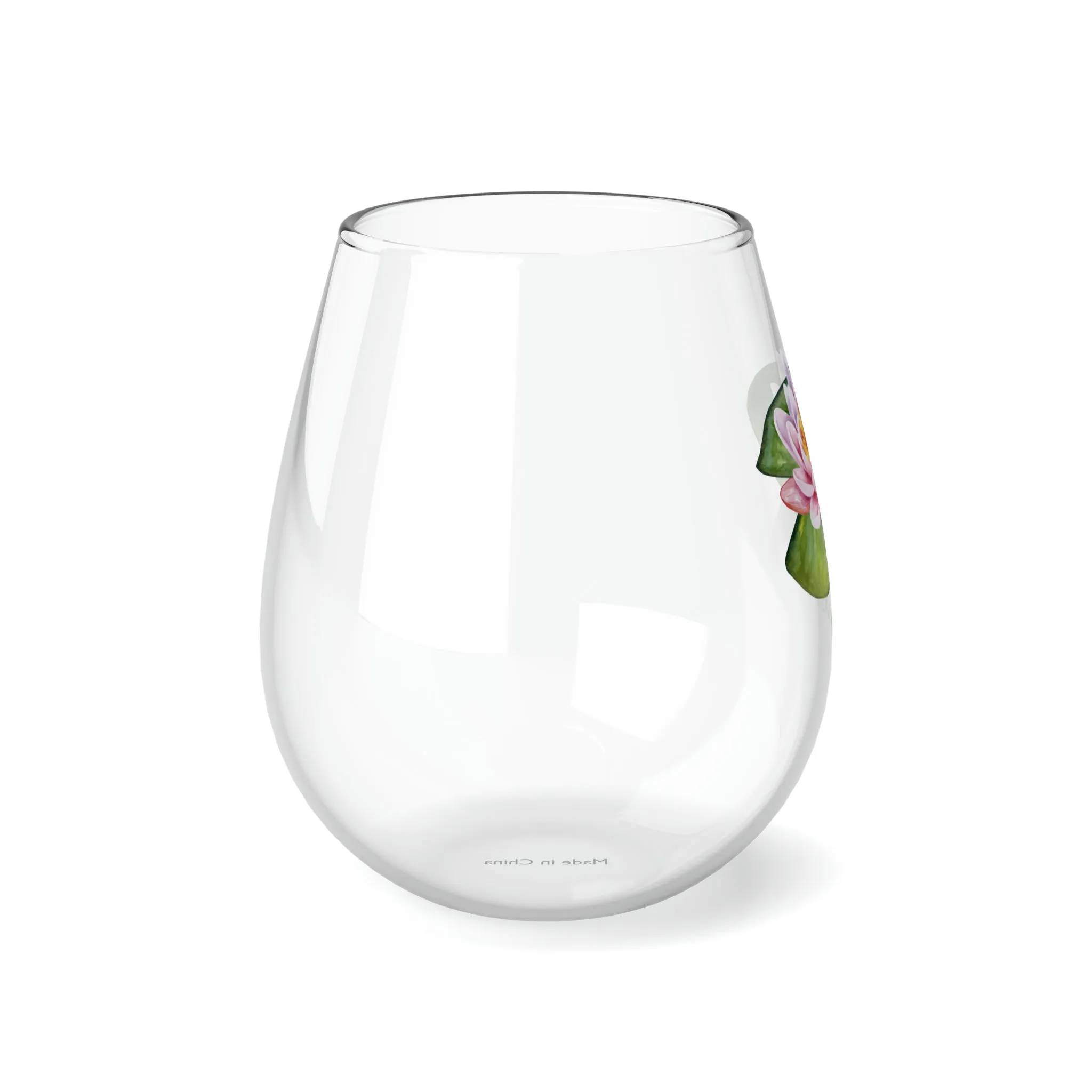 July PERSONALIZED Birth Flower Wine Glass, Birth Flower Gifts, Birth Flower wine glass, Birth Flower Gifts for Women, Gift for coworker, sister gift, birthday gift, Valentine gift, Stemless Wine Glass, 11.75oz