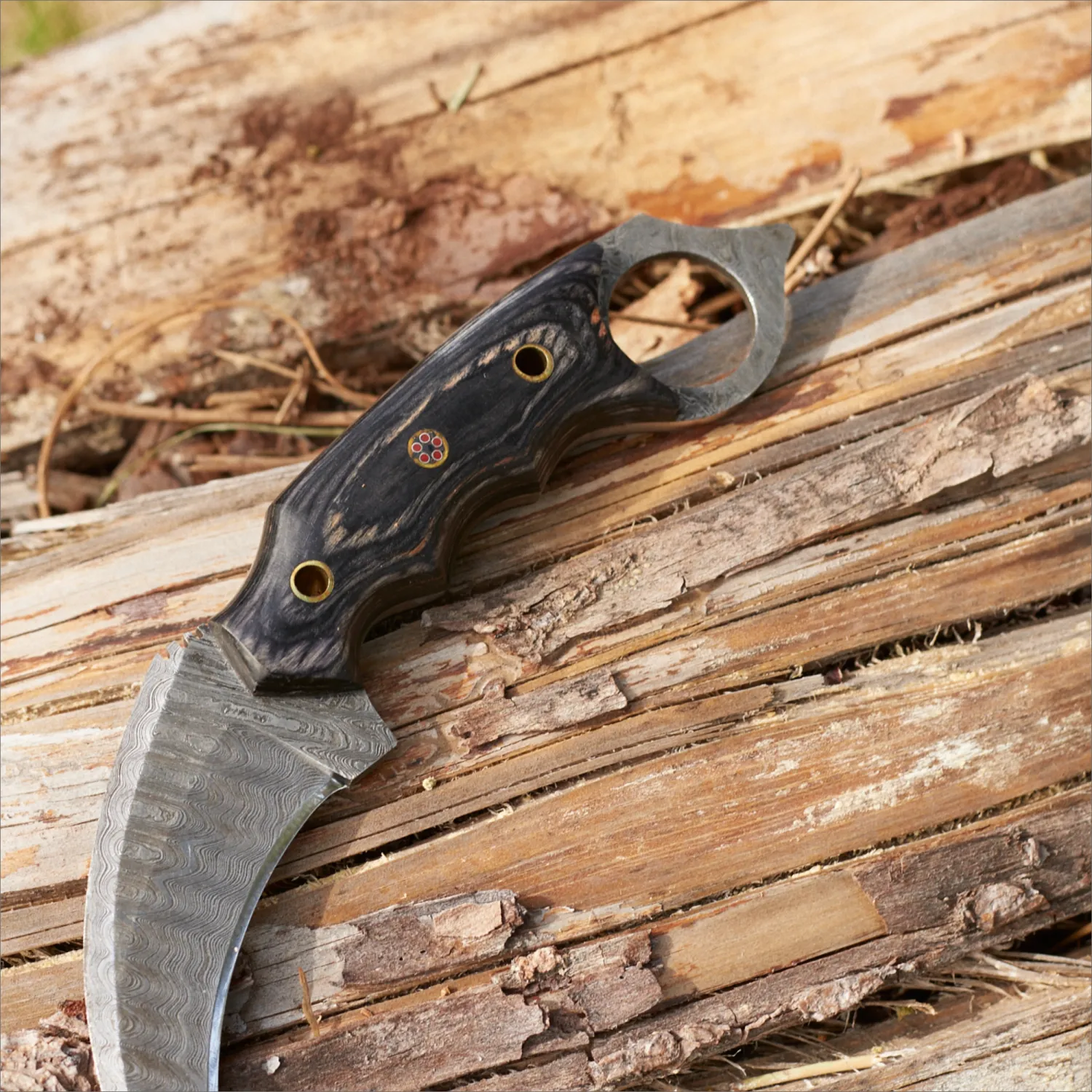 Karambit Desert Fox Damascus Hunting Knife