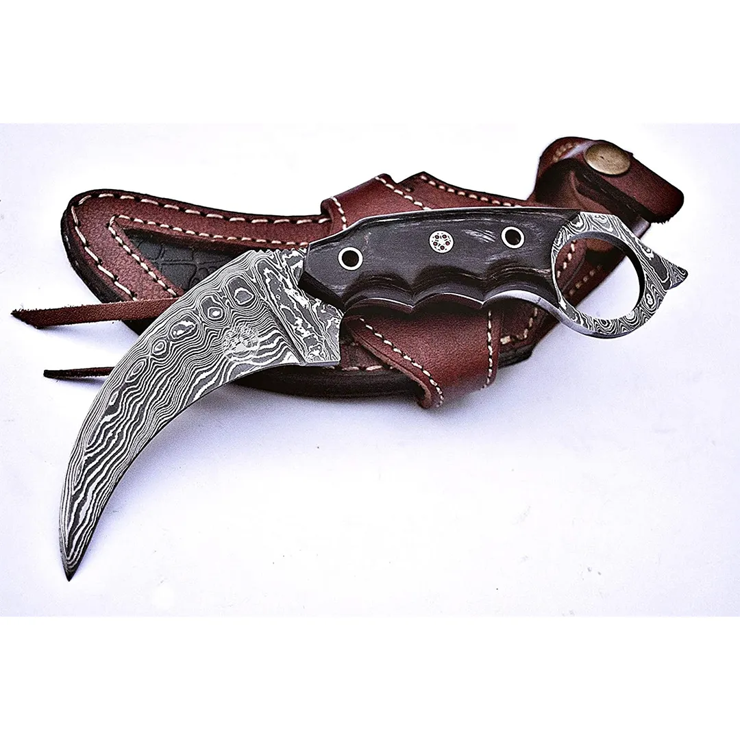 Karambit Desert Fox Damascus Hunting Knife