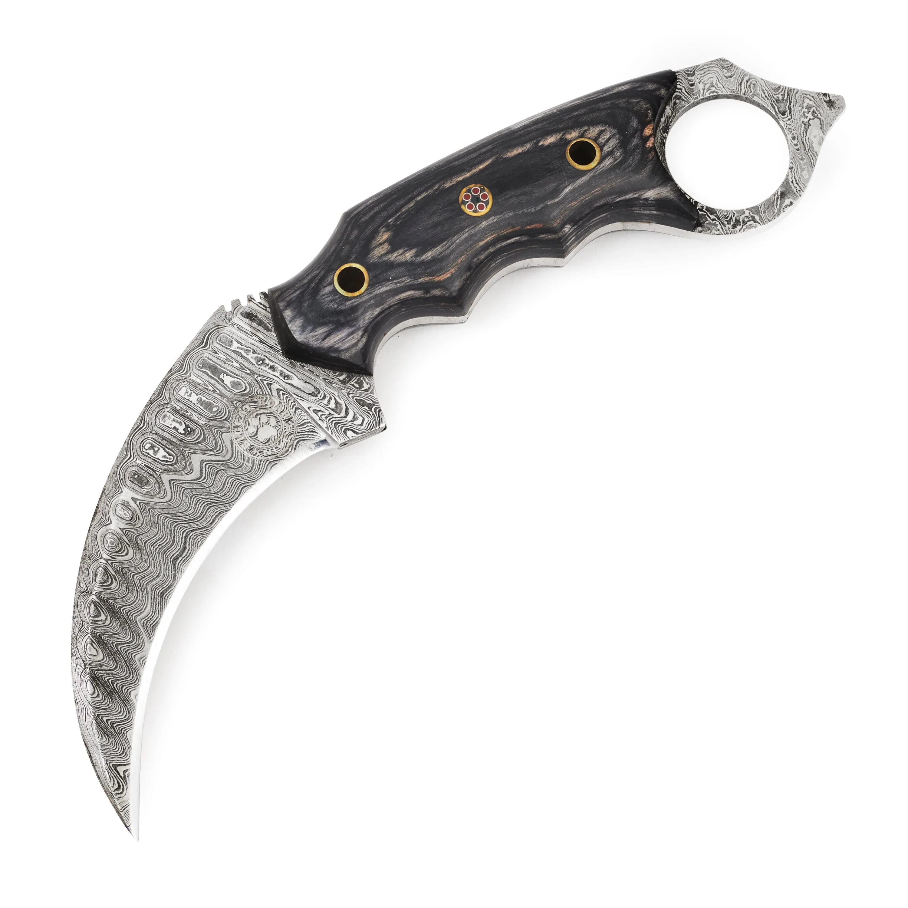 Karambit Desert Fox Damascus Hunting Knife