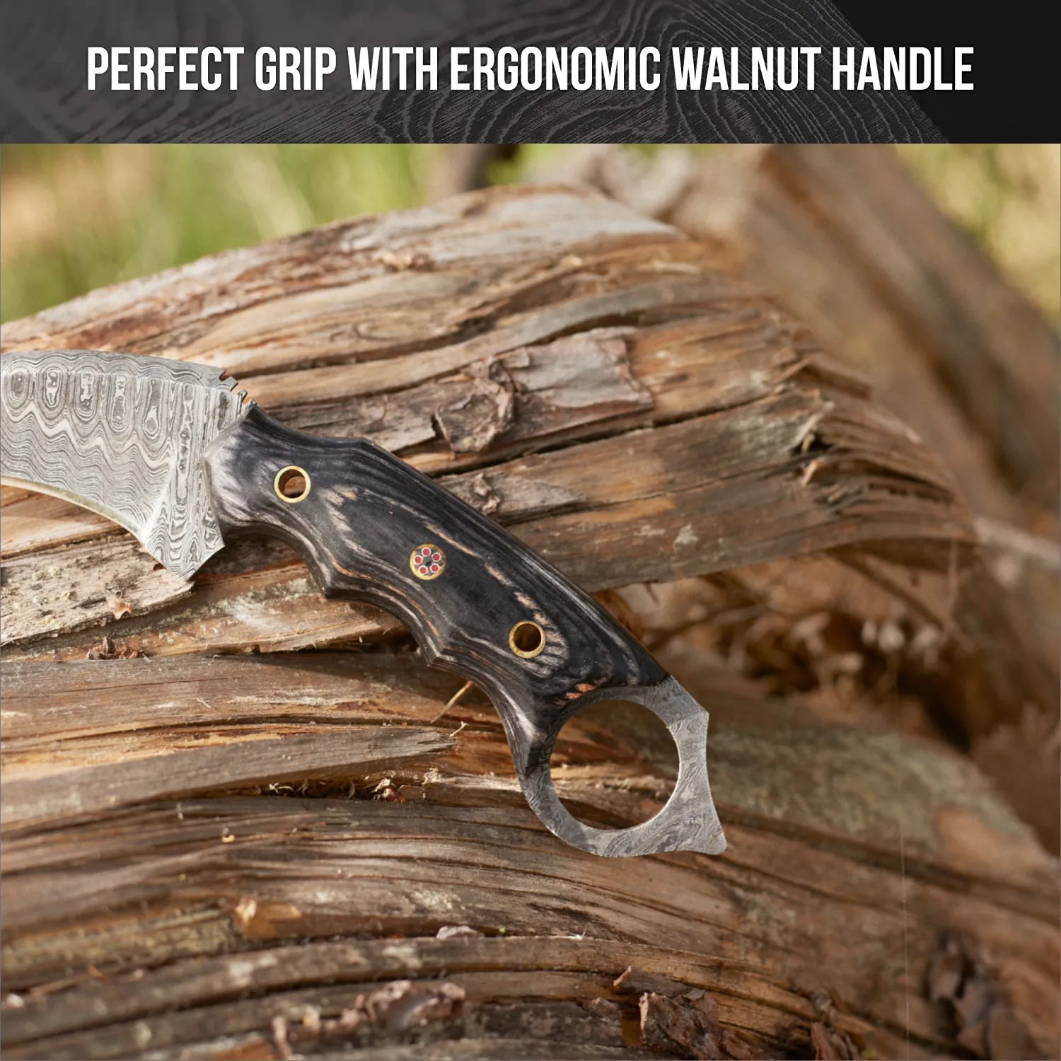 Karambit Desert Fox Damascus Hunting Knife