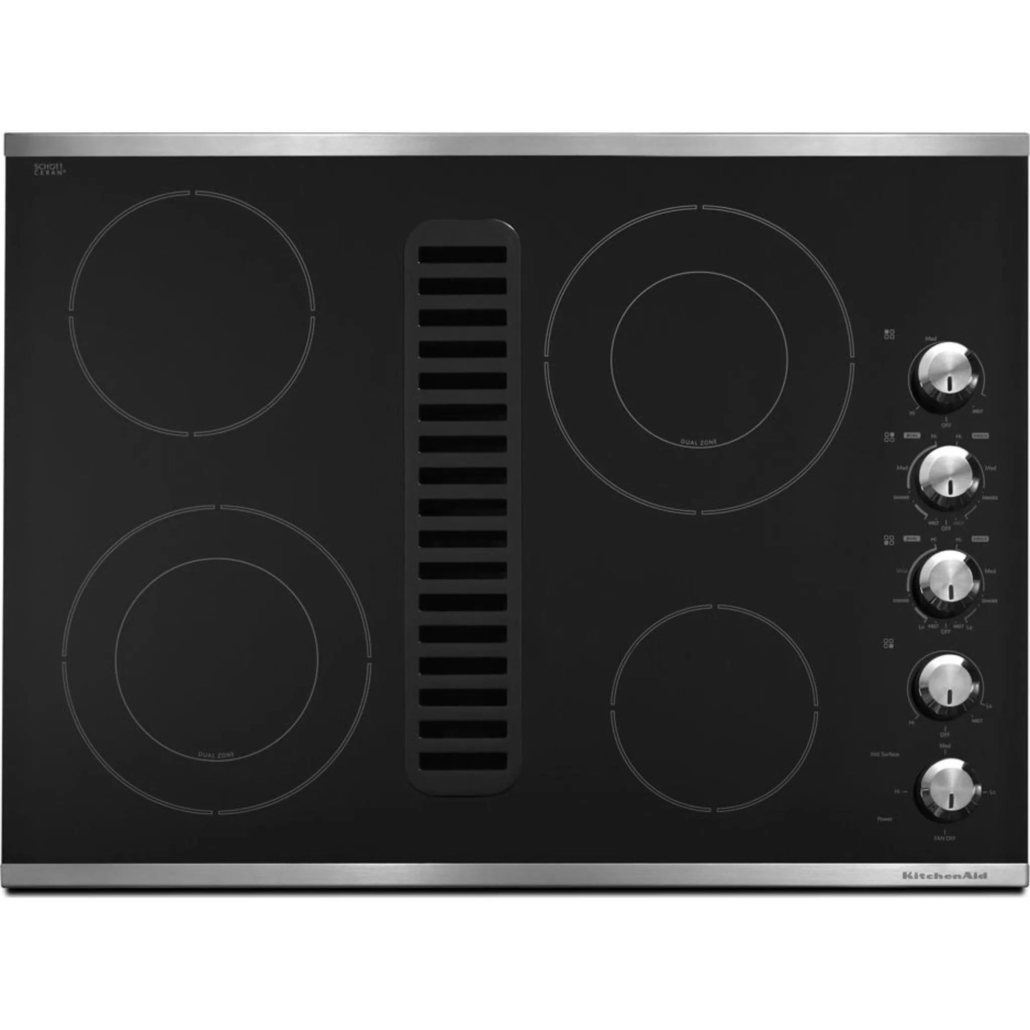 KitchenAid  30" Electric Downdraft Cooktop with 4 Elements (KCED600GSS)