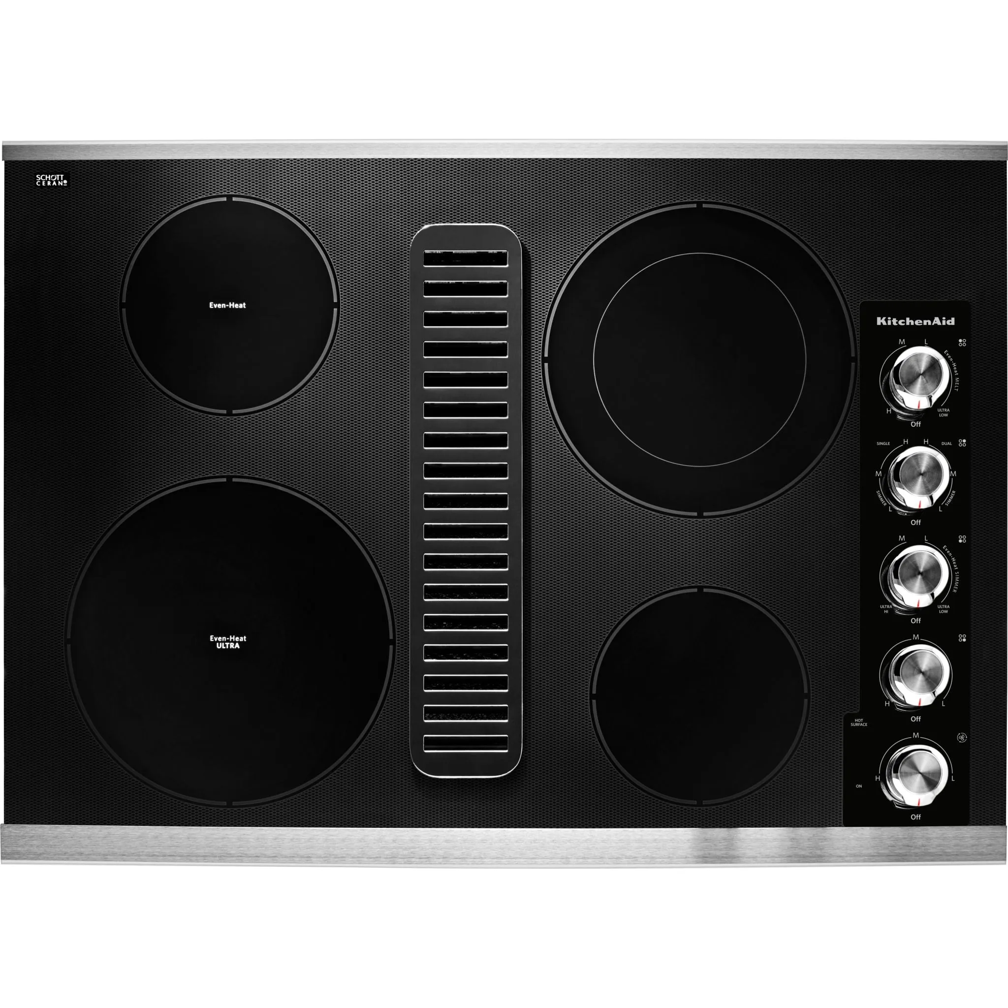 KitchenAid  30" Electric Downdraft Cooktop with 4 Elements (KCED600GSS)