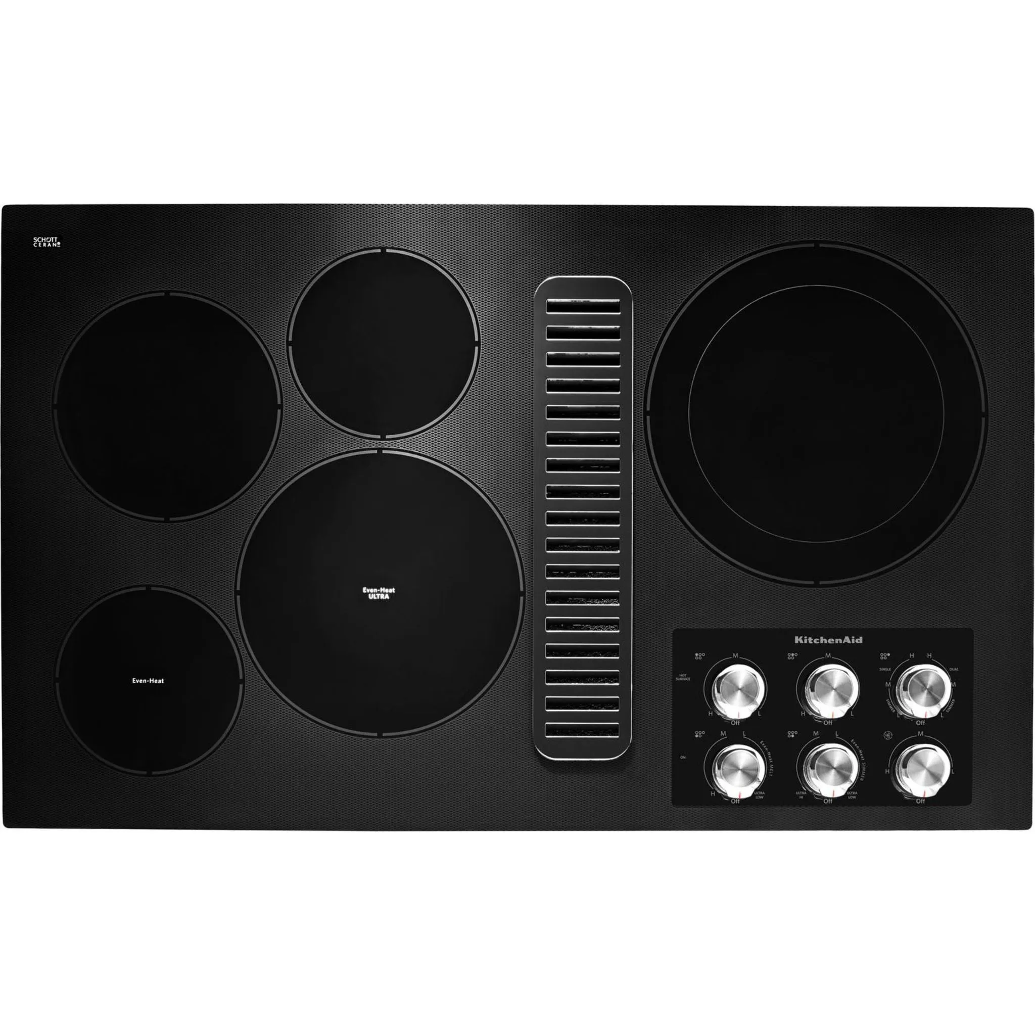 KitchenAid  36" Electric Downdraft Cooktop with 5 Elements (KCED606GBL)