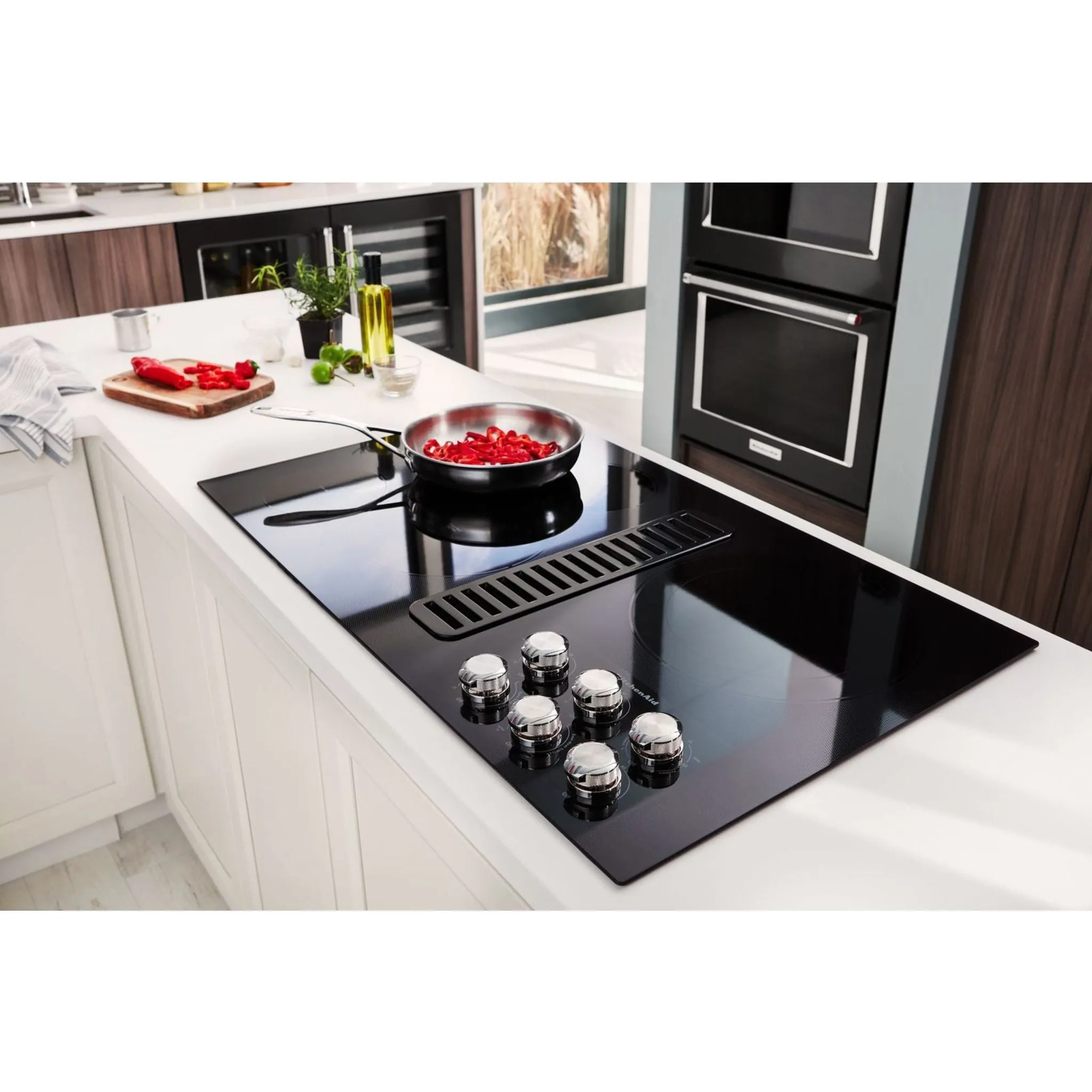 KitchenAid  36" Electric Downdraft Cooktop with 5 Elements (KCED606GBL)