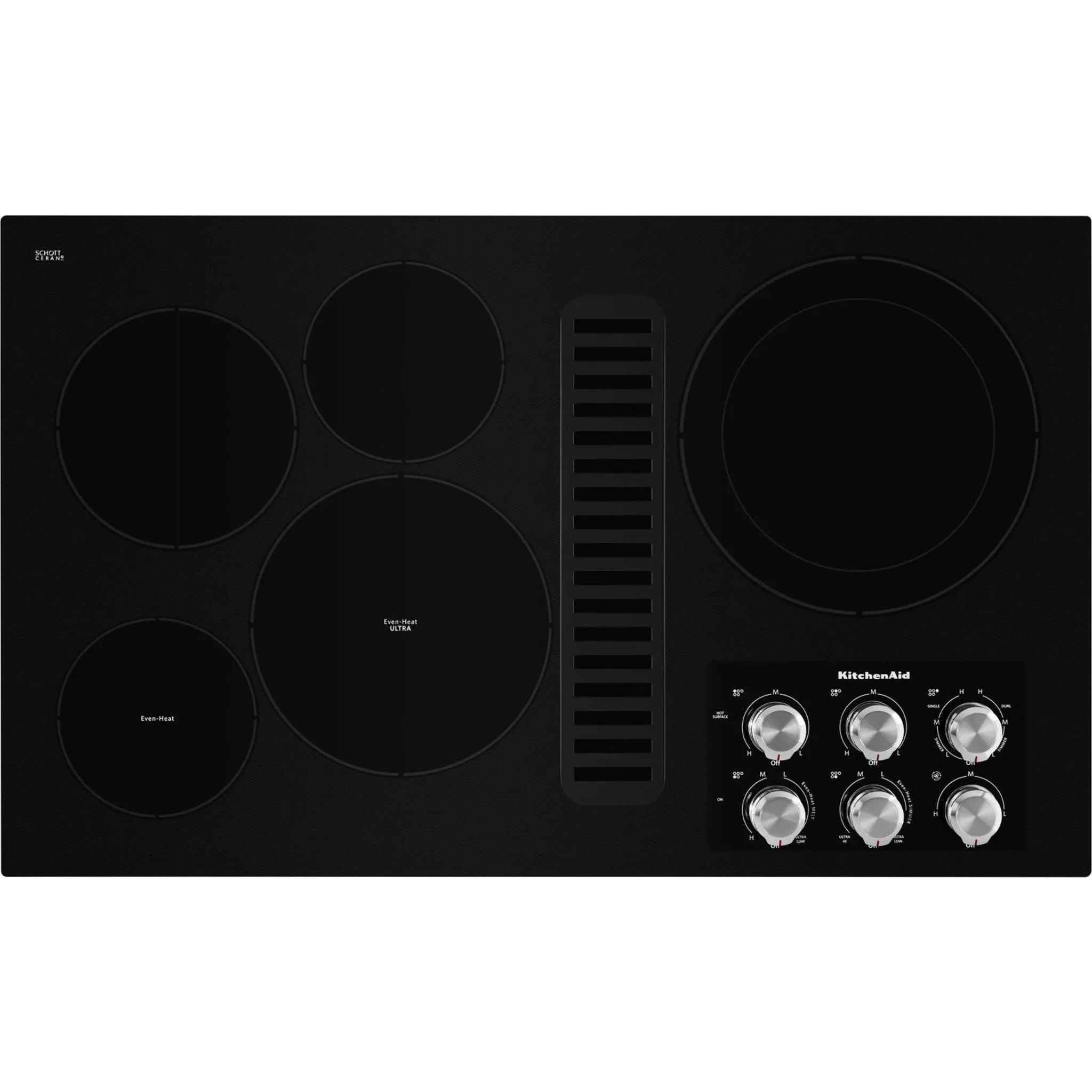 KitchenAid  36" Electric Downdraft Cooktop with 5 Elements (KCED606GBL)