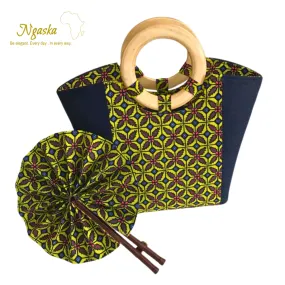 Large Bag and Fan Ankara Print Set  - BF10