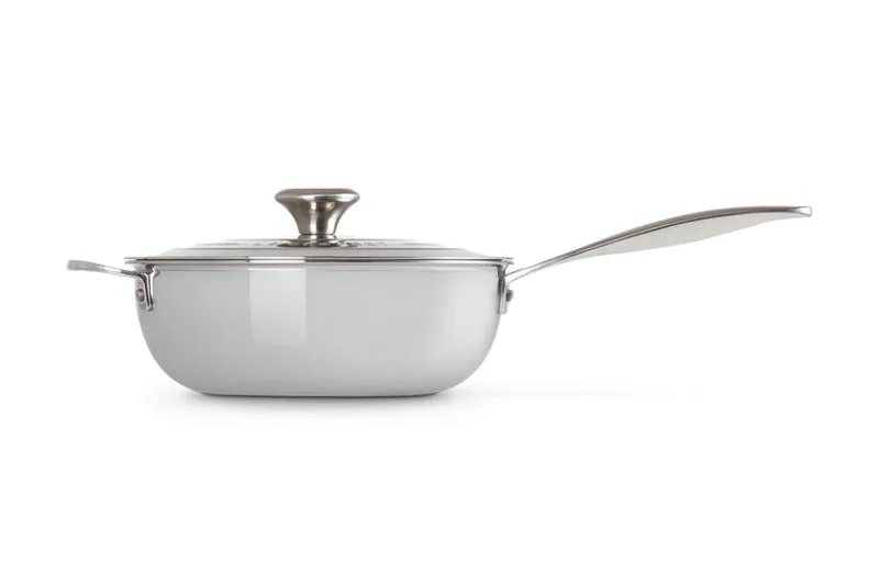 Le Creuset Signature Stainless Steel Chef's Pan with Lid 24cm with Helper Handle