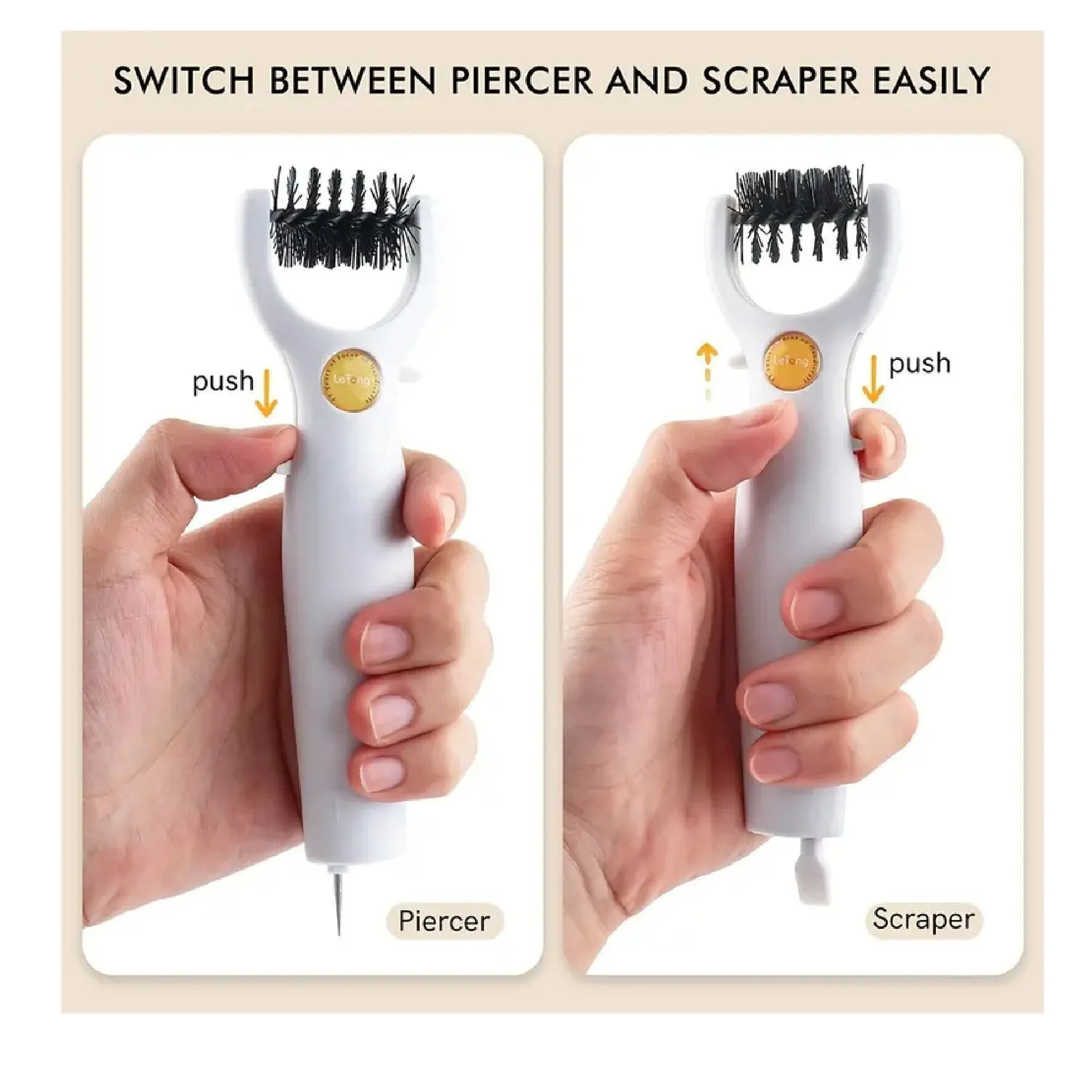 Letong 3-in-1 Die Brush Piercer Scraper Weeding Tools Indispensable Die Brush Tool With Foam Pad