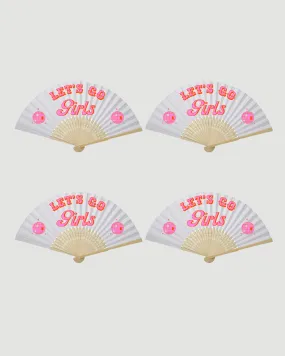 Let's Go Girls Paper Fan (Pack of 4)