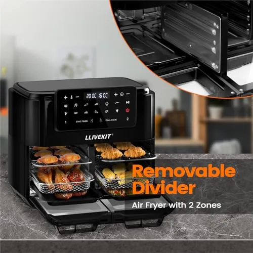 LLIVEKIT Dual Zone Air Fryer 12L