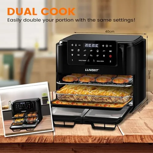 LLIVEKIT Dual Zone Air Fryer 12L