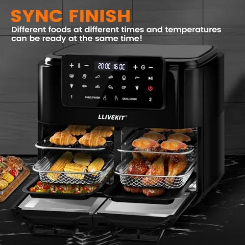 LLIVEKIT Dual Zone Air Fryer 12L