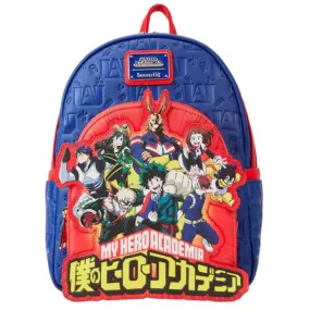 Loungefly My Hero Academia Group Debossed Logo Mini Backpack