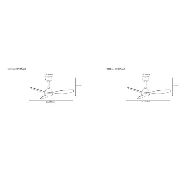 Martec Elite DC 1220mm Ceiling Fan Matt White