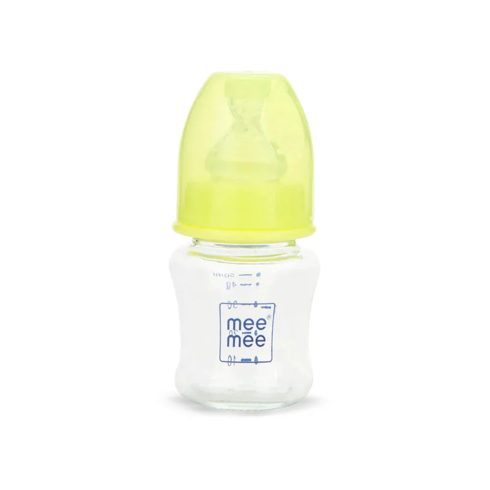 Mee Mee Premium Baby Glass Feeding Bottle (50 ml, Green)