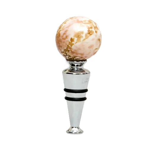 Murano Glass Wine Stopper 'Ivory & Sand'