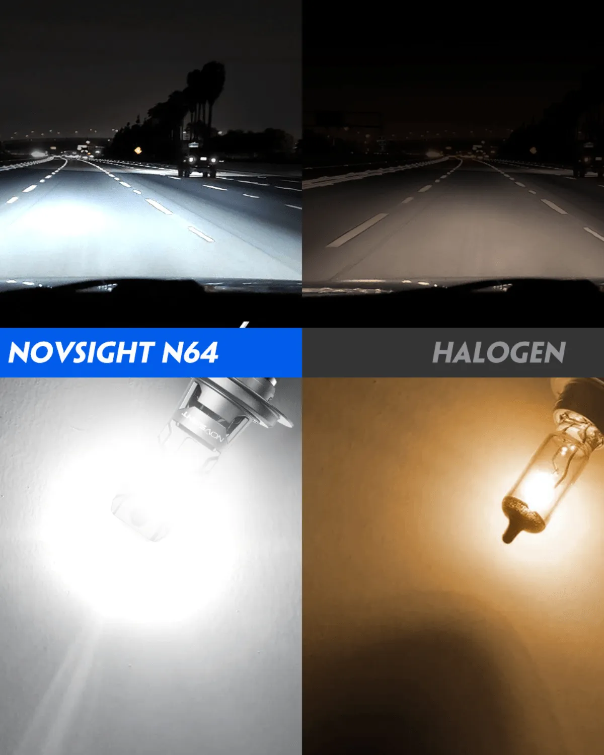 N64 Pro-Mini Series | H7 LED Bulbs 1:1 Mini Size Wireless 60W, 12000LM 6500K White | 2 Bulbs