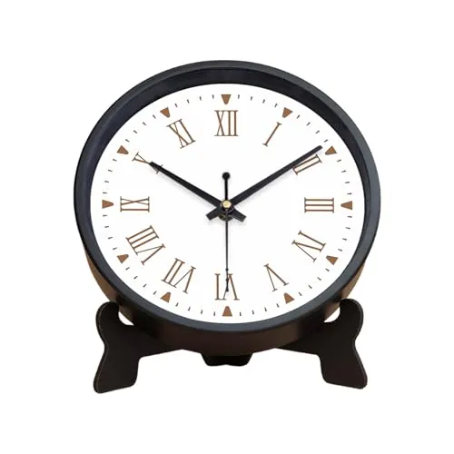 Olive Tree 8-Inch Plastic Analog Wall Clock/Table Clock - Modern Dial Latest Stylish Table Clock (Black Frame, Quartz Movement)-1014