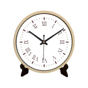 Olive Tree 8-Inch Plastic Analog Wall Clock/Table Clock - Modern Dial Latest Stylish Table Clock (Cream Frame, Quartz Movement)-1080