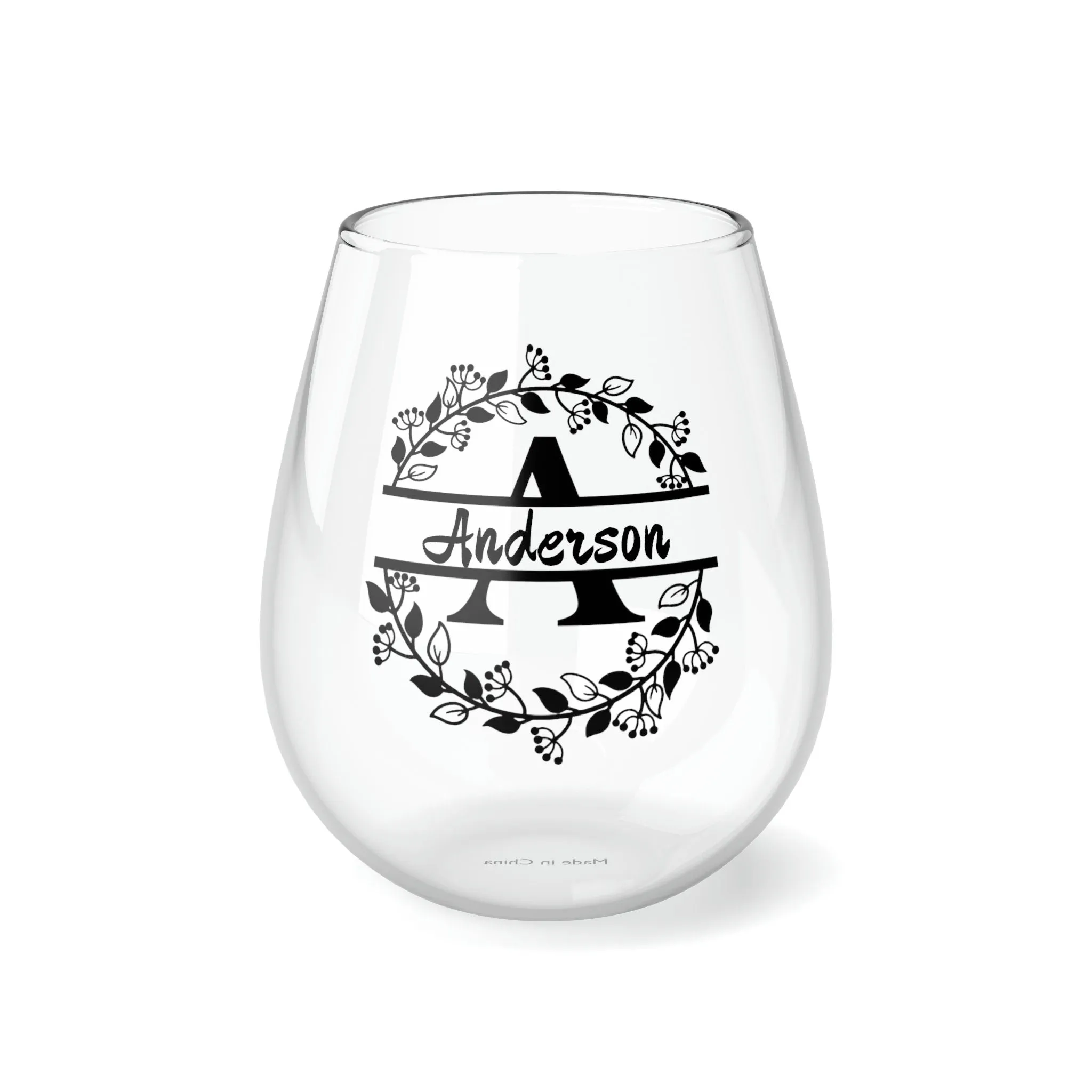 Personalized Dragon Wine Glass Name ,custom wine glass, red black dragon monogram wreath 2024 Dragon lunar new year gift