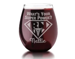 Personalized Nurse Stemless Wine Glass Nurse Appreciation, Registered Nurse, Night Shift Nurse, Nurse Graduation Gift Funny Stemless Idea