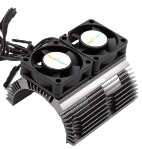 Powerhobby PH1289 Heat Sink w Twin Turbo High Speed Cooling Fans 1/8 Motors-GunMetal