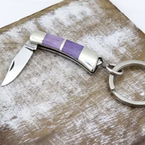 Purple Bone Knife Keyring