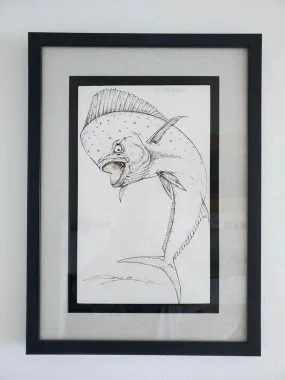 "Mad Mahi Jump" Original Pen/Ink by Steve Diossy