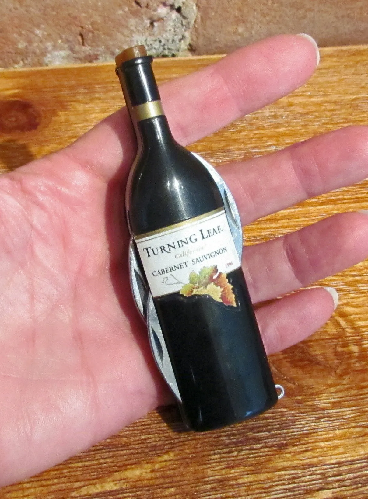 Rare Turning Leaf Cabernet Sauvignon Pocket Knife Bottle Opener Vintage Figural Advertising